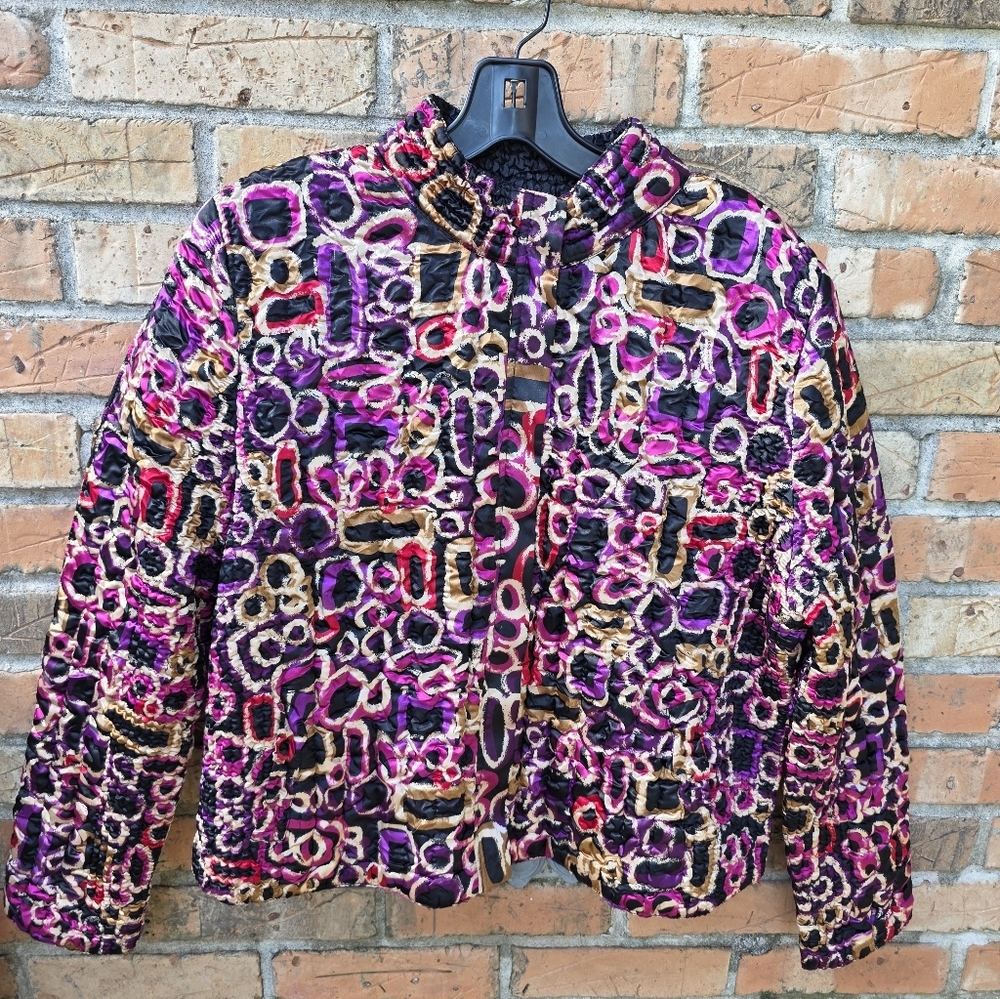 Ruby Rd. Women's Multicolor Bomber Jacket - Picture 3 of 7